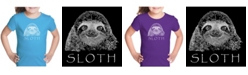 LA Pop Art Girl's Word Art T-Shirt - Sloth